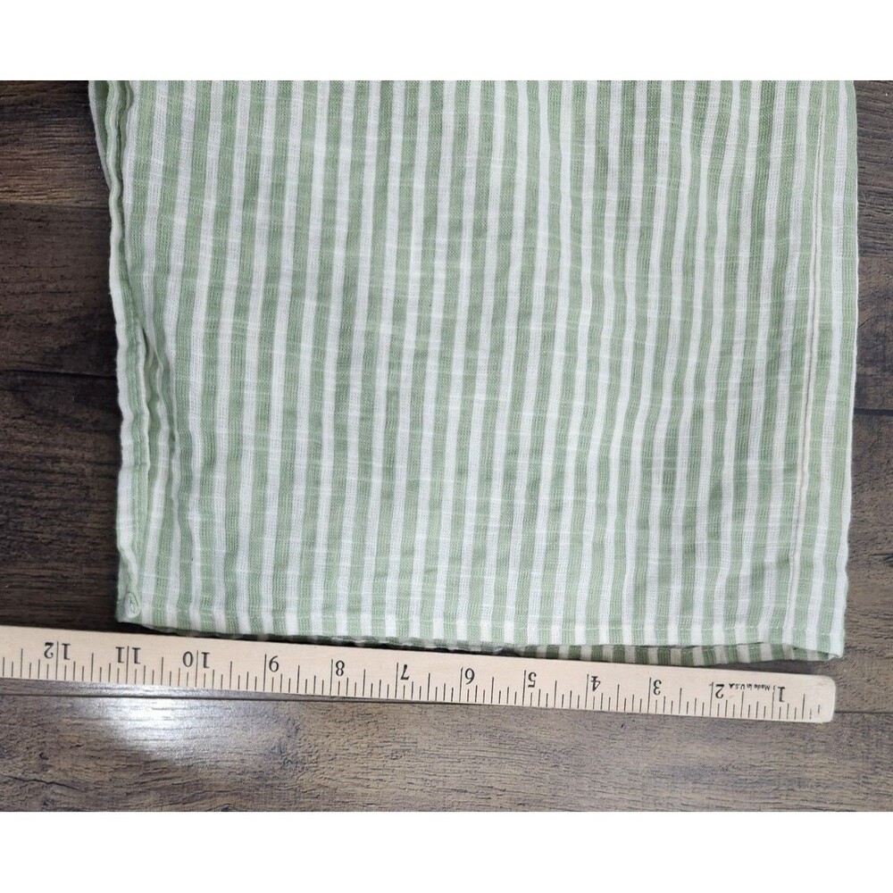 Salty Lemon Women's XL White Green Stripe Beach Pants Leg Slits Boho - Picture 8 of 13